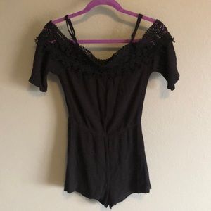 Cute Black with Lace Romper Sz Small